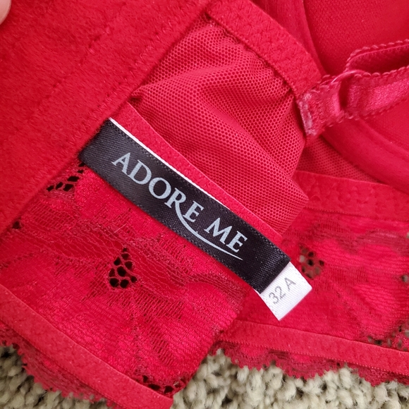 Adore Me Red Lingerie Bra Balconette 32A - Picture 3 of 4
